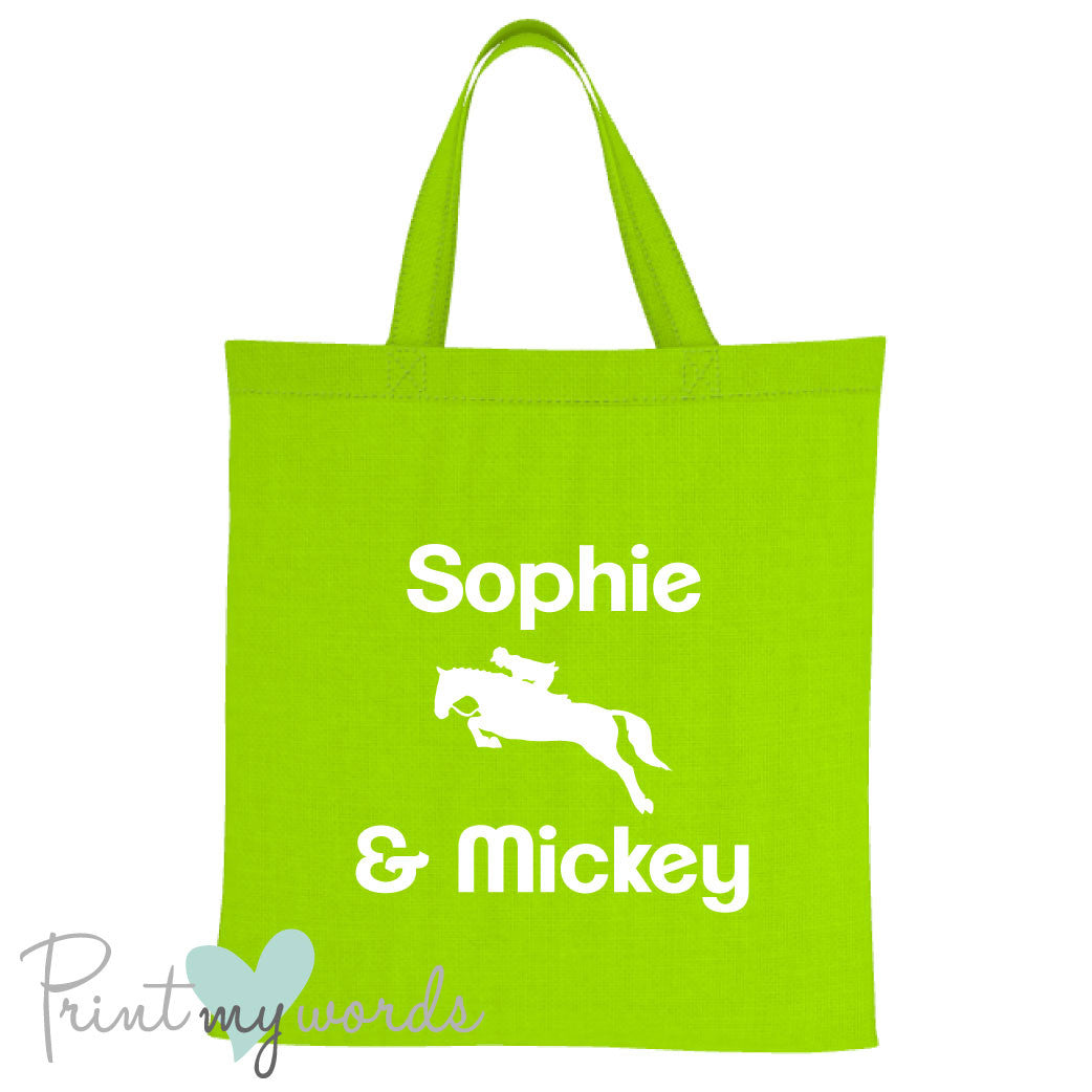 Personalised Jumping Equestrian Tote Bag