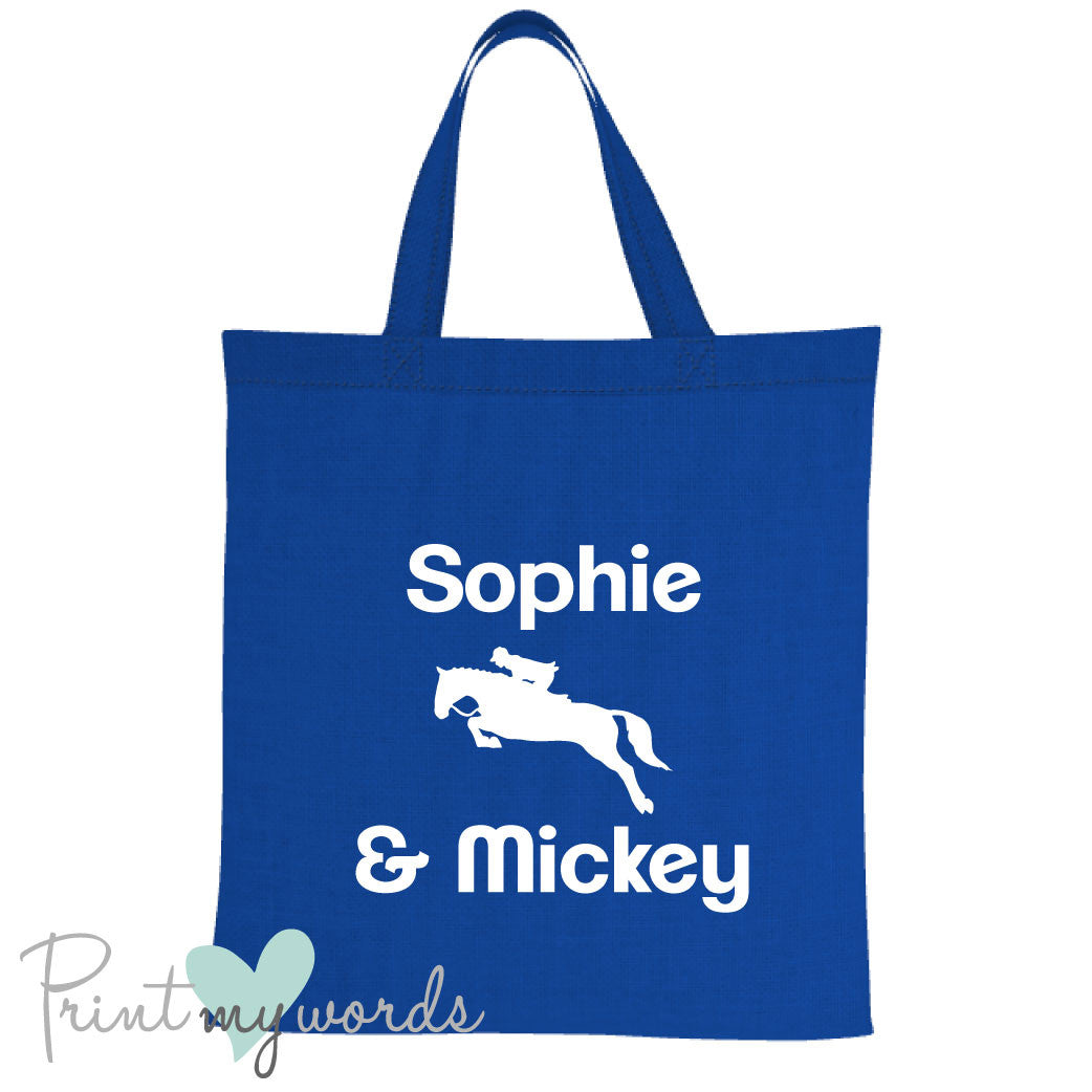 Personalised Jumping Equestrian Tote Bag
