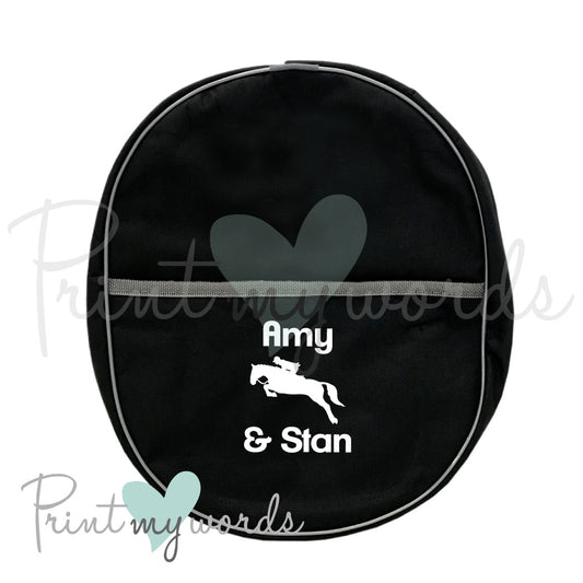 Personalised Equestrian Hat Bag - Jumping Design
