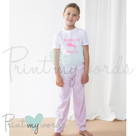 Children's Personalised Equestrian Pyjamas - Jumping Design