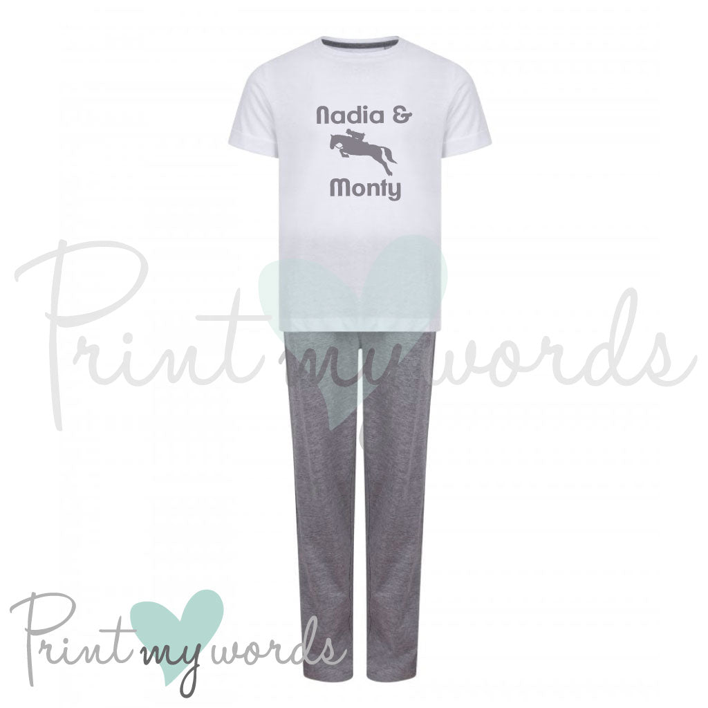 Children's Personalised Equestrian Pyjamas - Jumping Design