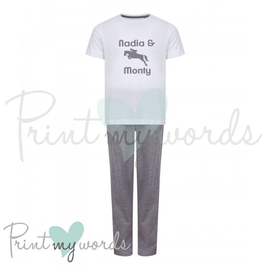 Children's Personalised Equestrian Pyjamas - Jumping Design