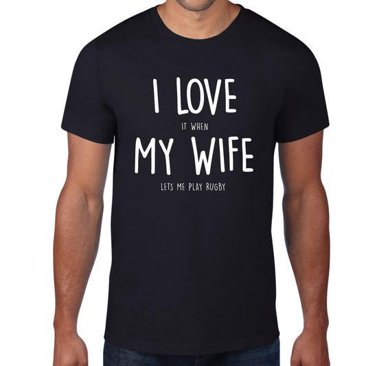 Men's I Love My Wife Rugby T-Shirt