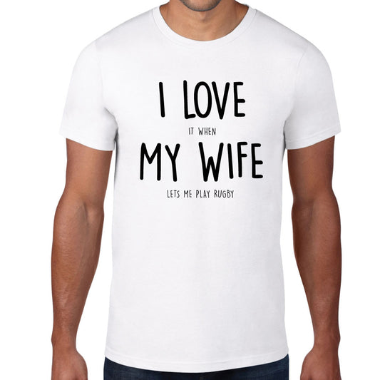 Men's I Love My Wife Rugby T-Shirt