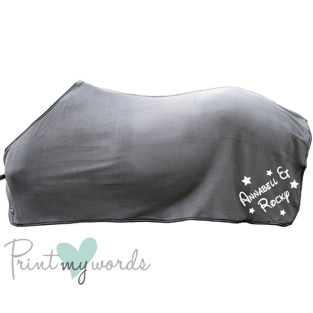 Personalised Equestrian Horse HKM Cooler Fleece Rug - Magical Style