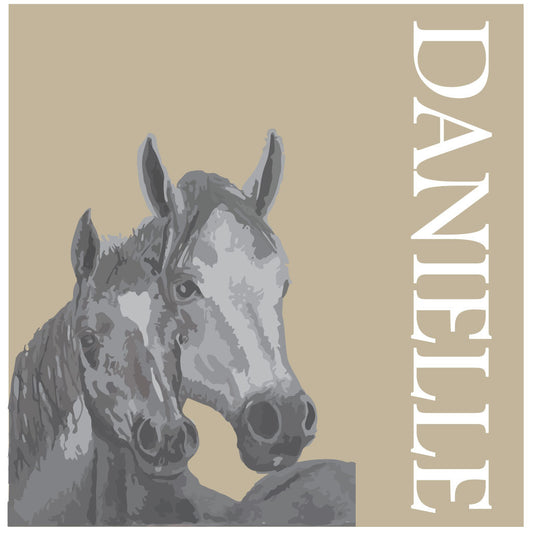 Personalised Mare and Foal Equestrian Stickers - Pack of 10.