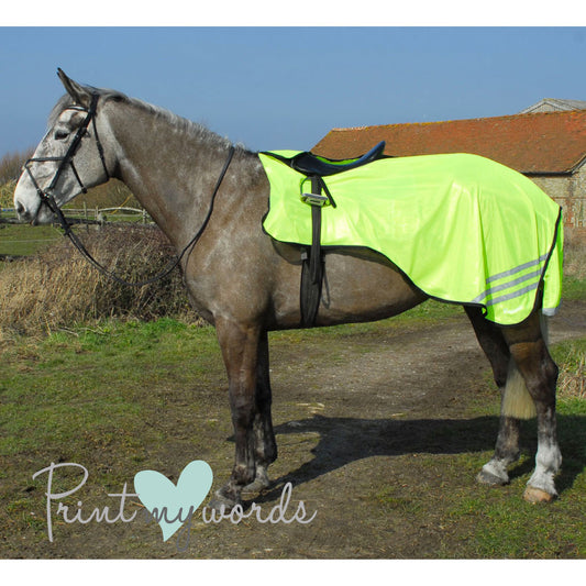 High Visibility Hi Vis Equestrian Horse Reflective 3/4 Length Cutaway Ride-On Rug
