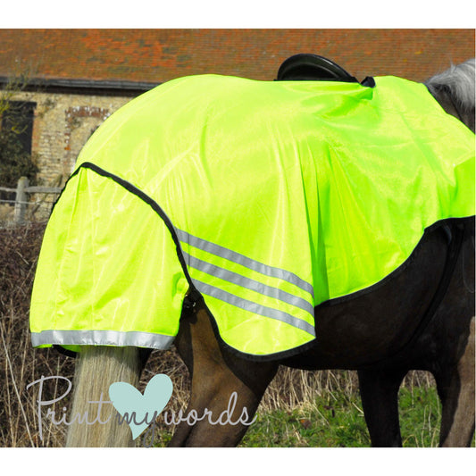 High Visibility Hi Vis Equestrian Horse Reflective 3/4 Length Cutaway Ride-On Rug