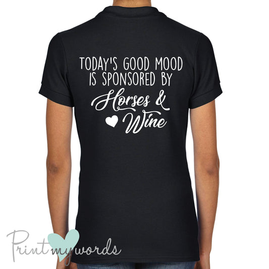(Size 12) Ladies Today's Good Mood Funny Equestrian Polo Shirt