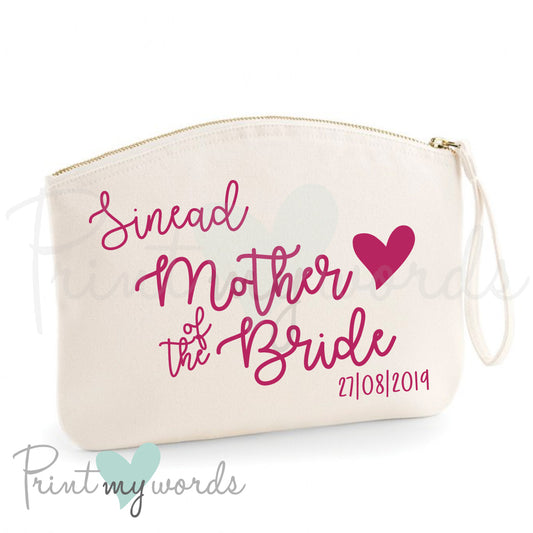Personalised Hen Party Heart Make Up Bag - Mother of the Bride