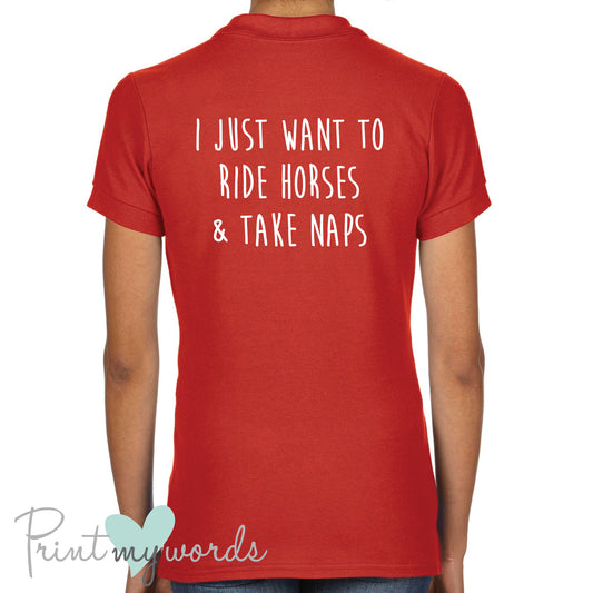 Ride Horses & Take Naps Funny Polo Shirt