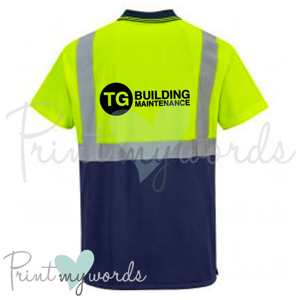 Personalised Hi Vis Workwear Two Tone Polo Shirt