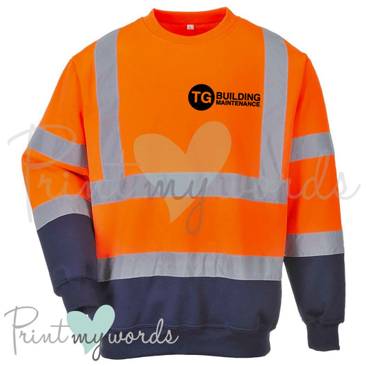 Personalised Hi Vis Workwear Two Tone Sweatshirt