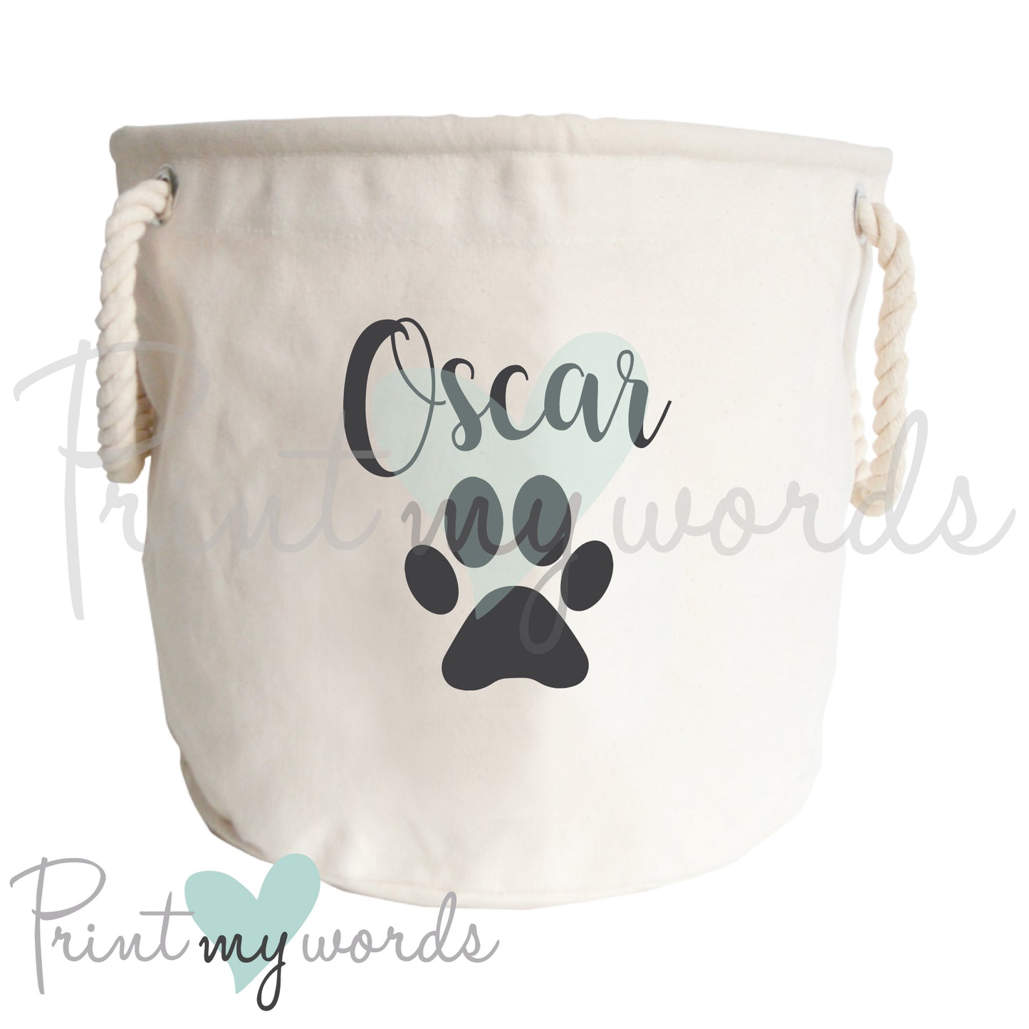 Personalised Pet Toy Storage Trug Paw Print