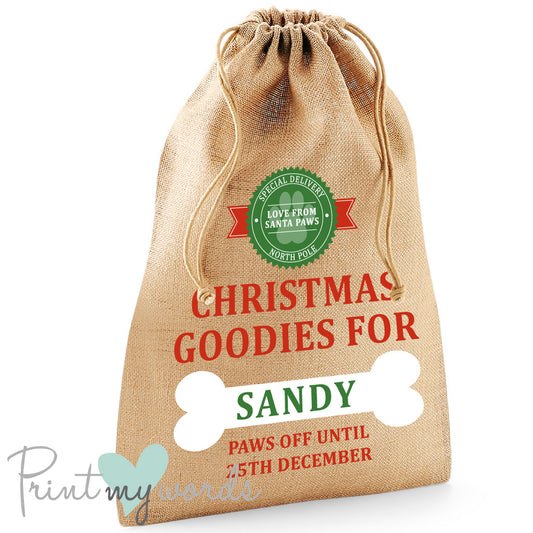 Personalised Dog Christmas Sack - Paws Off