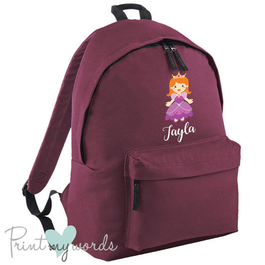 Children's Personalised Princess School Rucksack Backpack