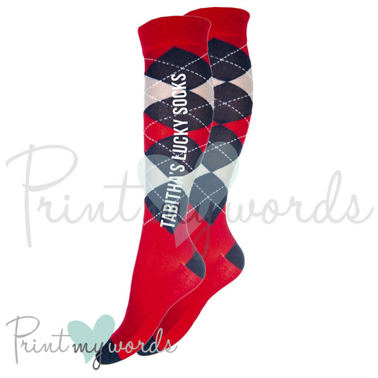 Personalised Horse Riding Equestrian Lucky Socks