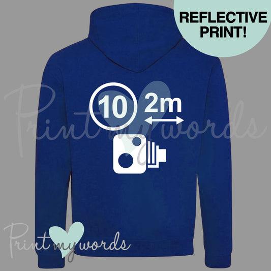 High Visibility REFLECTIVE Hi Vis Equestrian Hoodie - 10MPH, 2M, CAMERA hi-viz