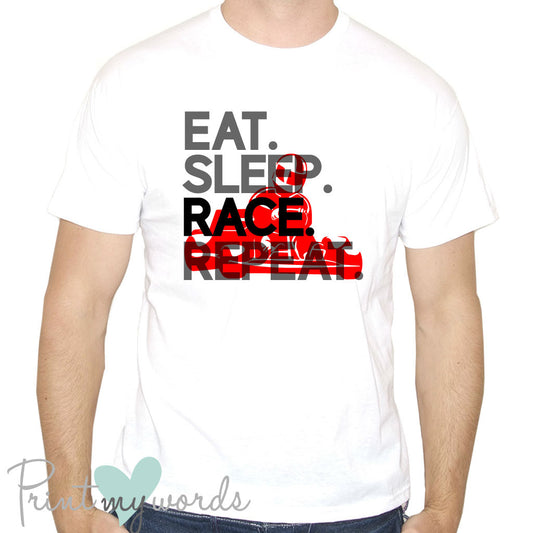 Funny Eat, Sleep, Race, Repeat Go Karting T-Shirt