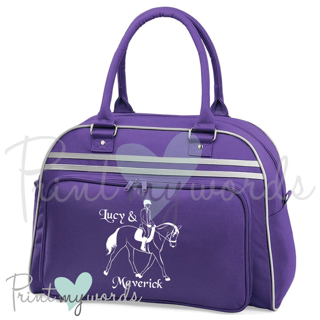 Personalised Equestrian Retro Bowling Bag - Riding Design