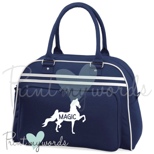 Personalised Equestrian Retro Bowling Bag - Saddlebred Design