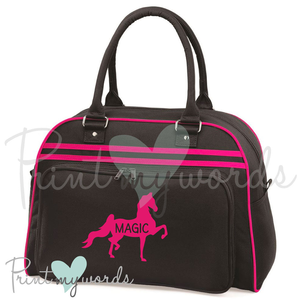 Personalised Equestrian Retro Bowling Bag - Saddlebred Design