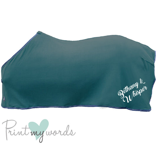 Personalised Equestrian Horse HKM Cooler Fleece Rug - Script Style