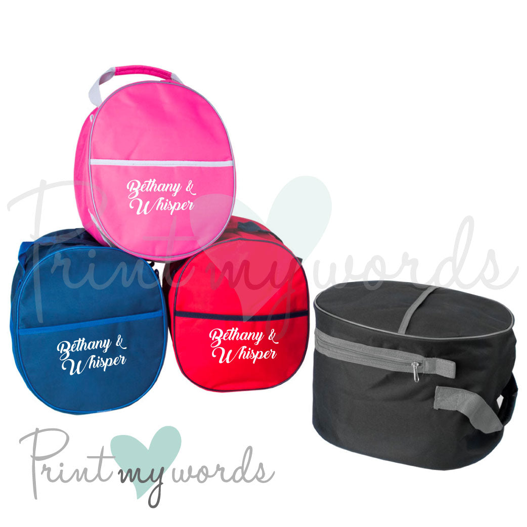Personalised Equestrian Hat Bag - Script Design