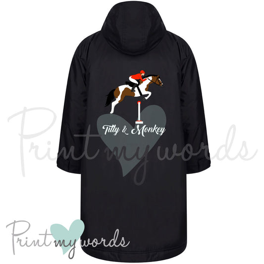Personalised All-Weather Robe Equestrian Long Coat - Show Jumping Replica Design