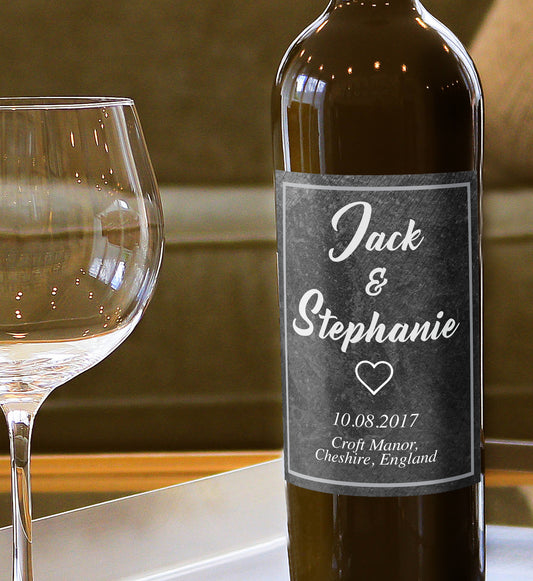 Slate Effect Personalised Wine Bottle Label