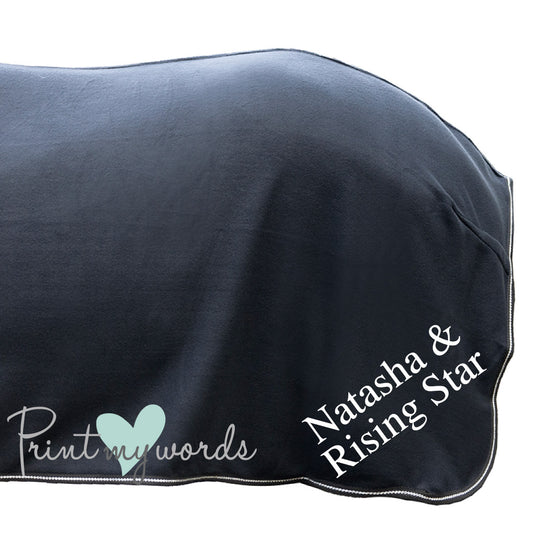 Personalised Equestrian Horse HKM Cooler Fleece Rug - Standard Style