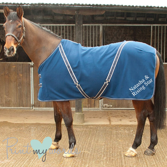 Personalised Equestrian Horse Pony Fleece Rug Cooler - Standard Style