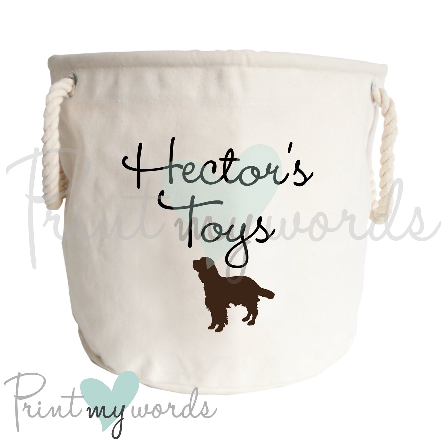 Personalised Pet Toy Storage Trug Springer Spaniel
