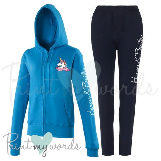 Ladies Personalised Equestrian Tracksuit - Unicorn Design