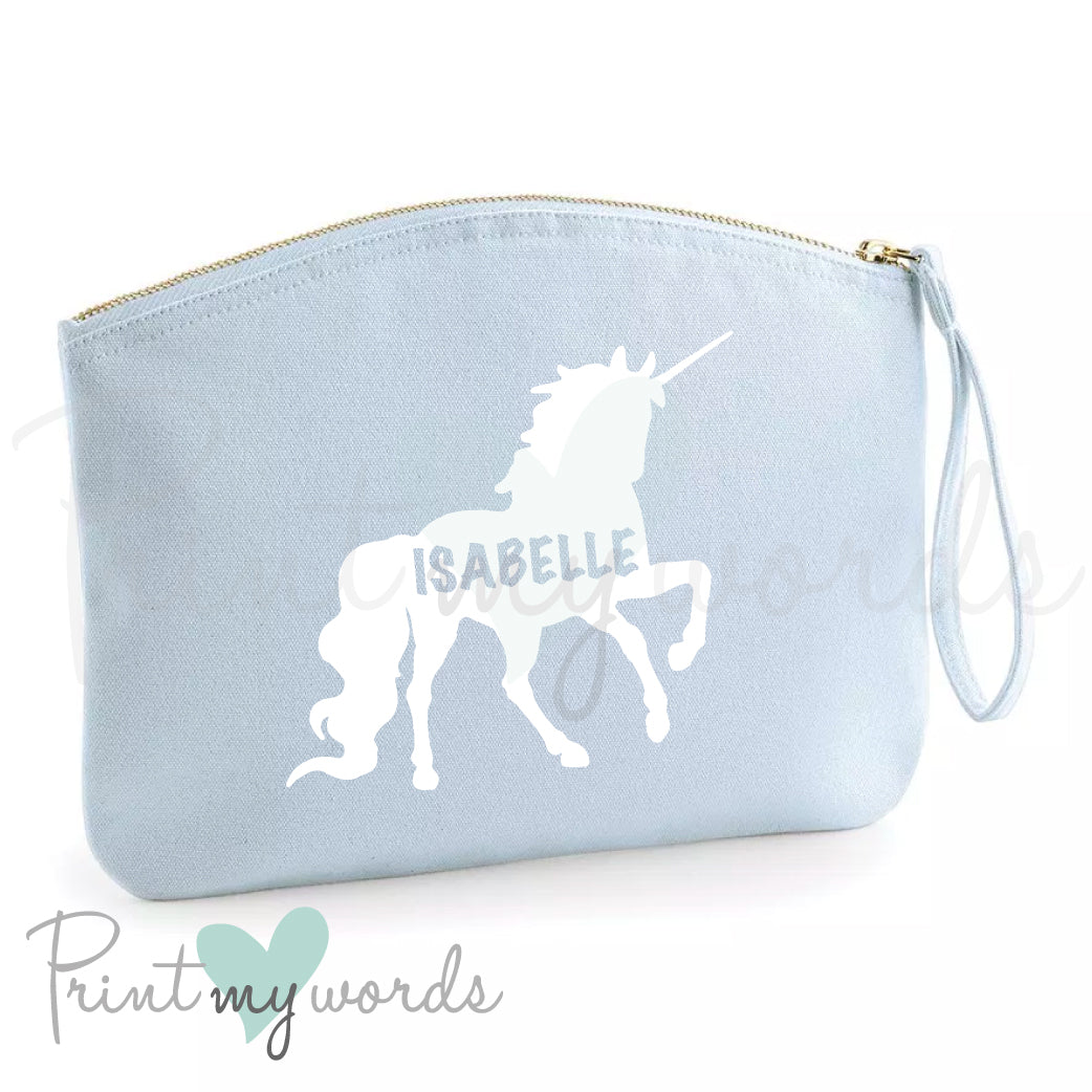 Personalised Unicorn Silhouette Make Up Bag