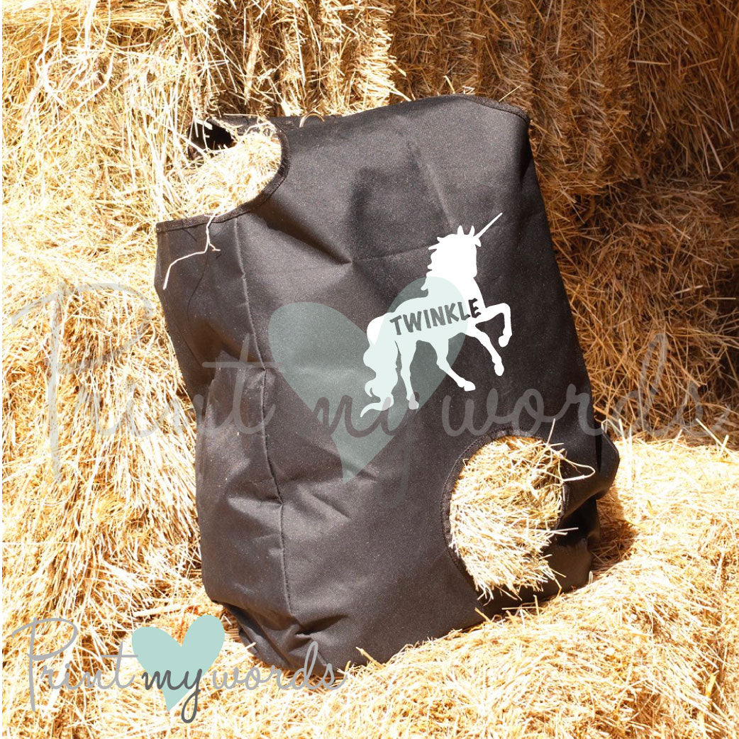 Personalised Hay Bag - Unicorn Design
