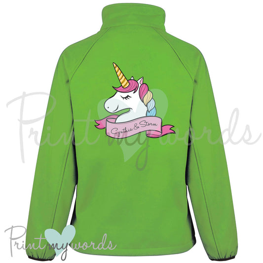 Personalised Soft Shell Gilet Body Warmer Jacket - Unicorn Head Design