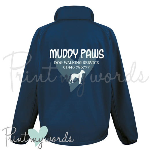 Unisex Personalised Softshell Jacket - Dog Walking Business 2