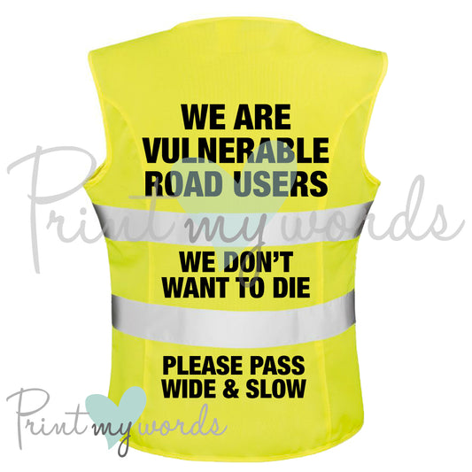 High Visibility Hi Vis Equestrian Reflective Vest Tabard Waistcoat VULNERABLE ROAD USERS