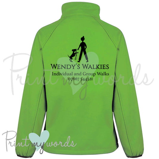 Ladies Personalised Softshell Jacket - Dog Walking Business