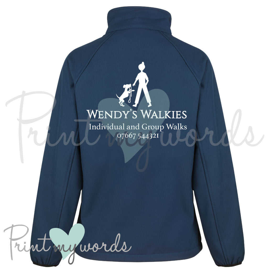 Ladies Personalised Softshell Jacket - Dog Walking Business