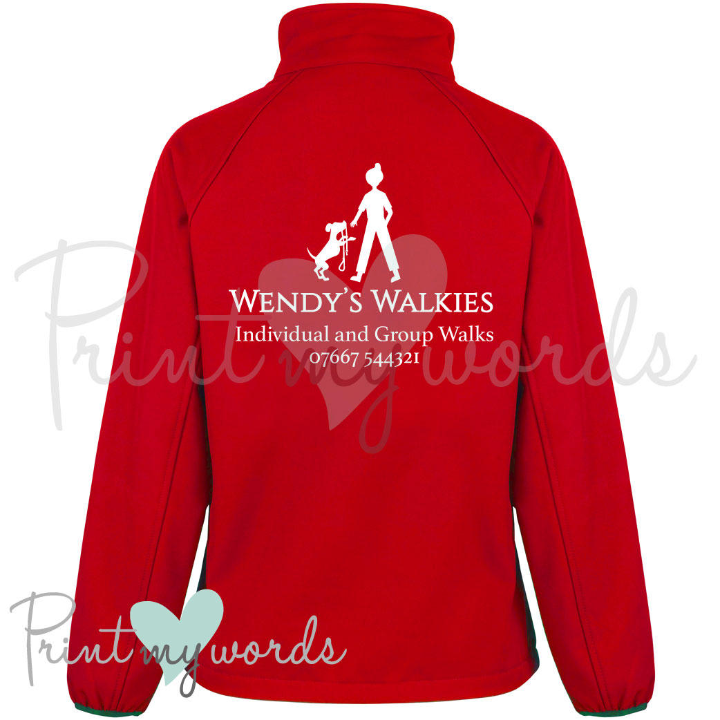 Ladies Personalised Softshell Jacket - Dog Walking Business