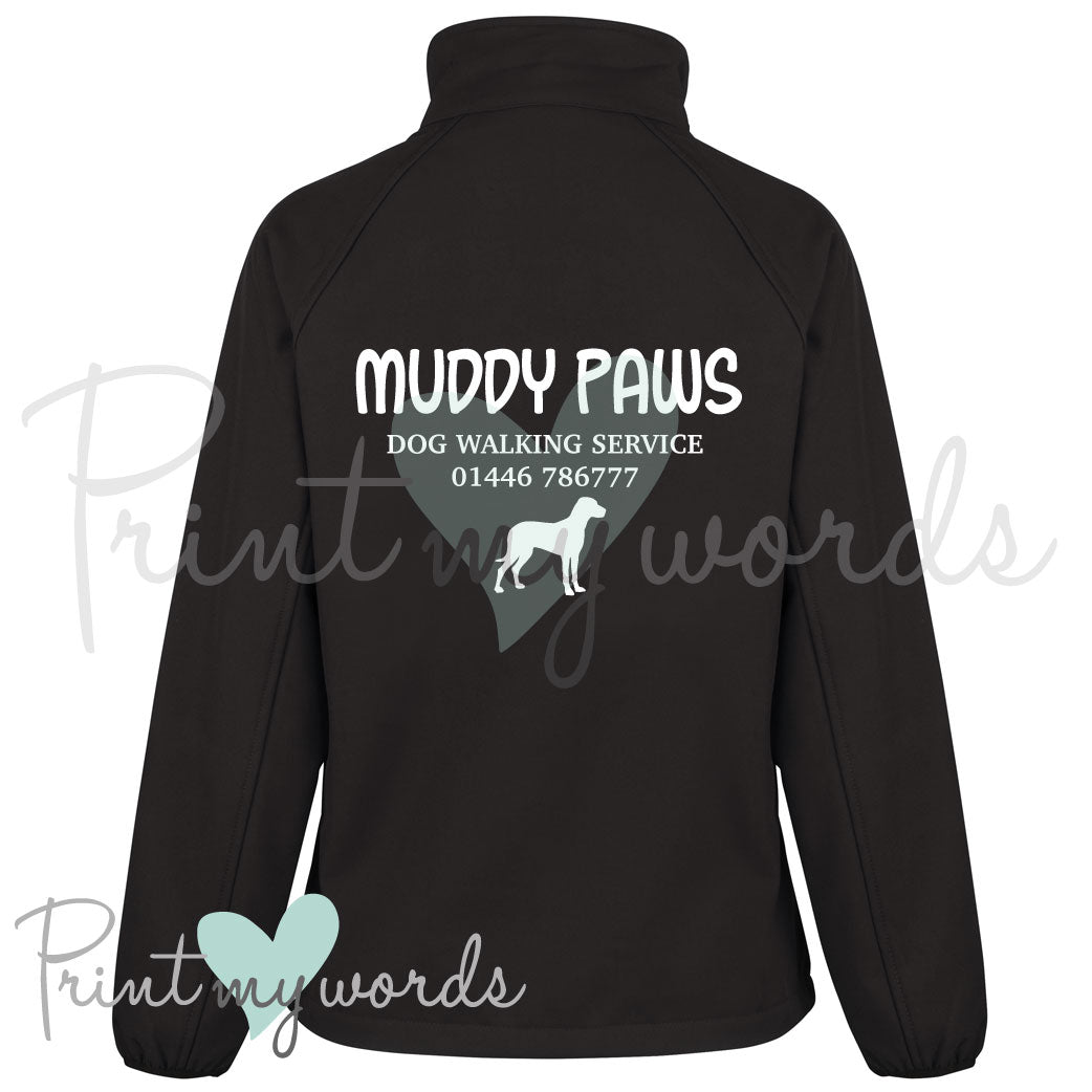 Ladies Personalised Softshell Jacket - Dog Walking Business 2
