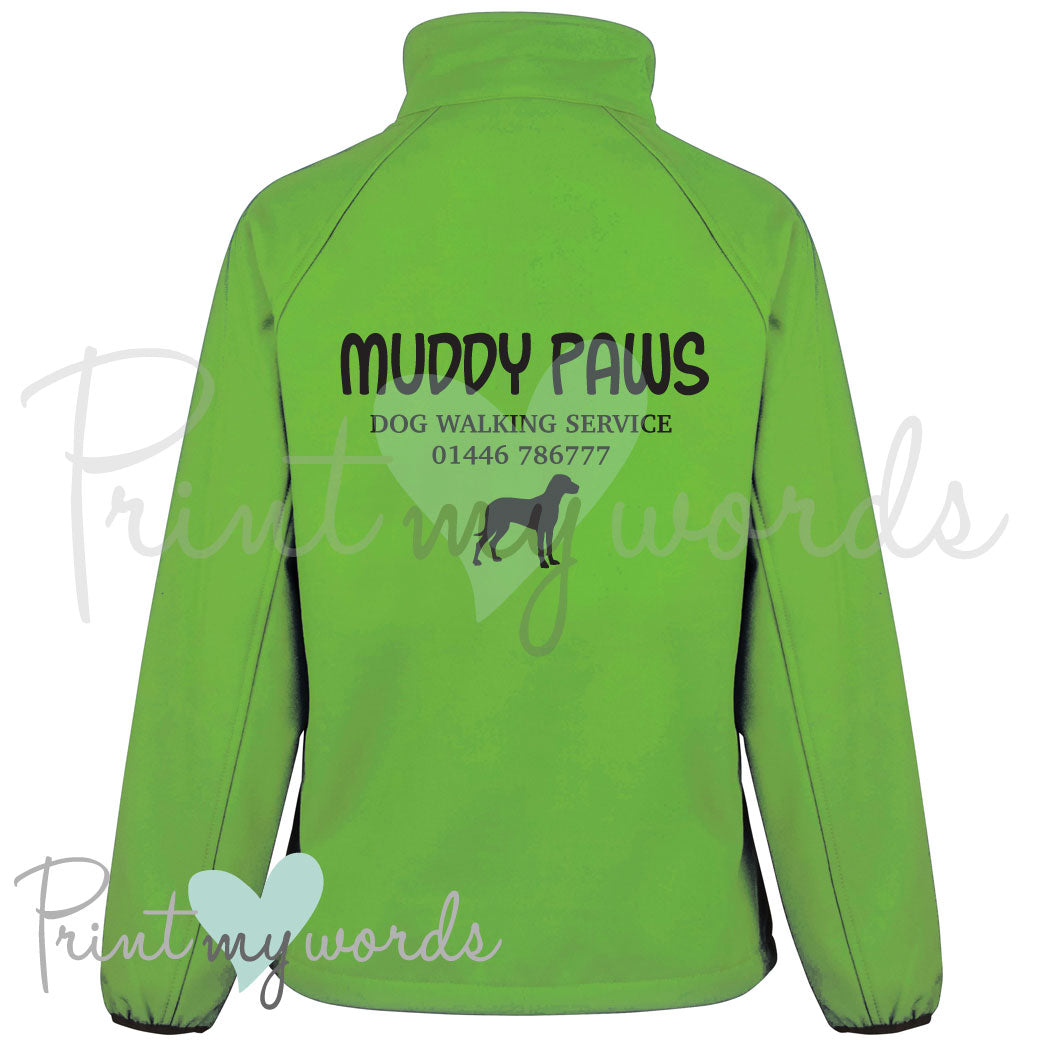 Ladies Personalised Softshell Jacket - Dog Walking Business 2