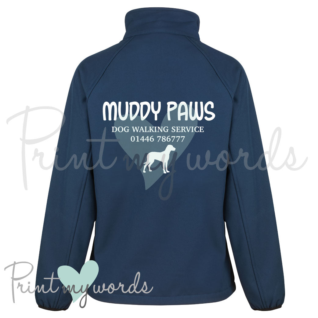 Ladies Personalised Softshell Jacket - Dog Walking Business 2