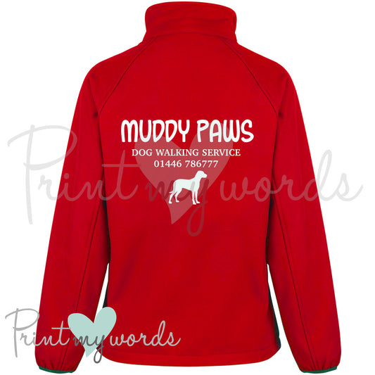 Ladies Personalised Softshell Jacket - Dog Walking Business 2