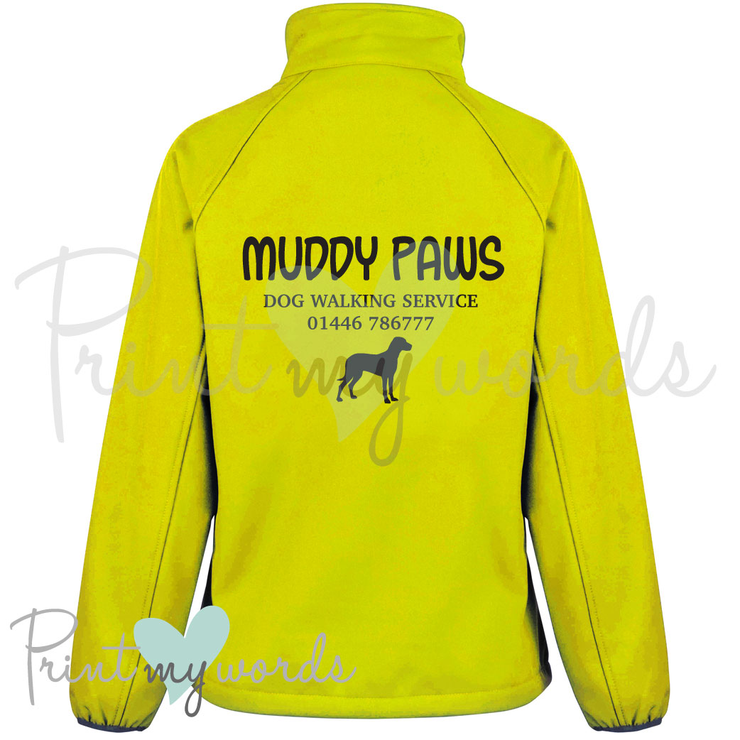 Ladies Personalised Softshell Jacket - Dog Walking Business 2