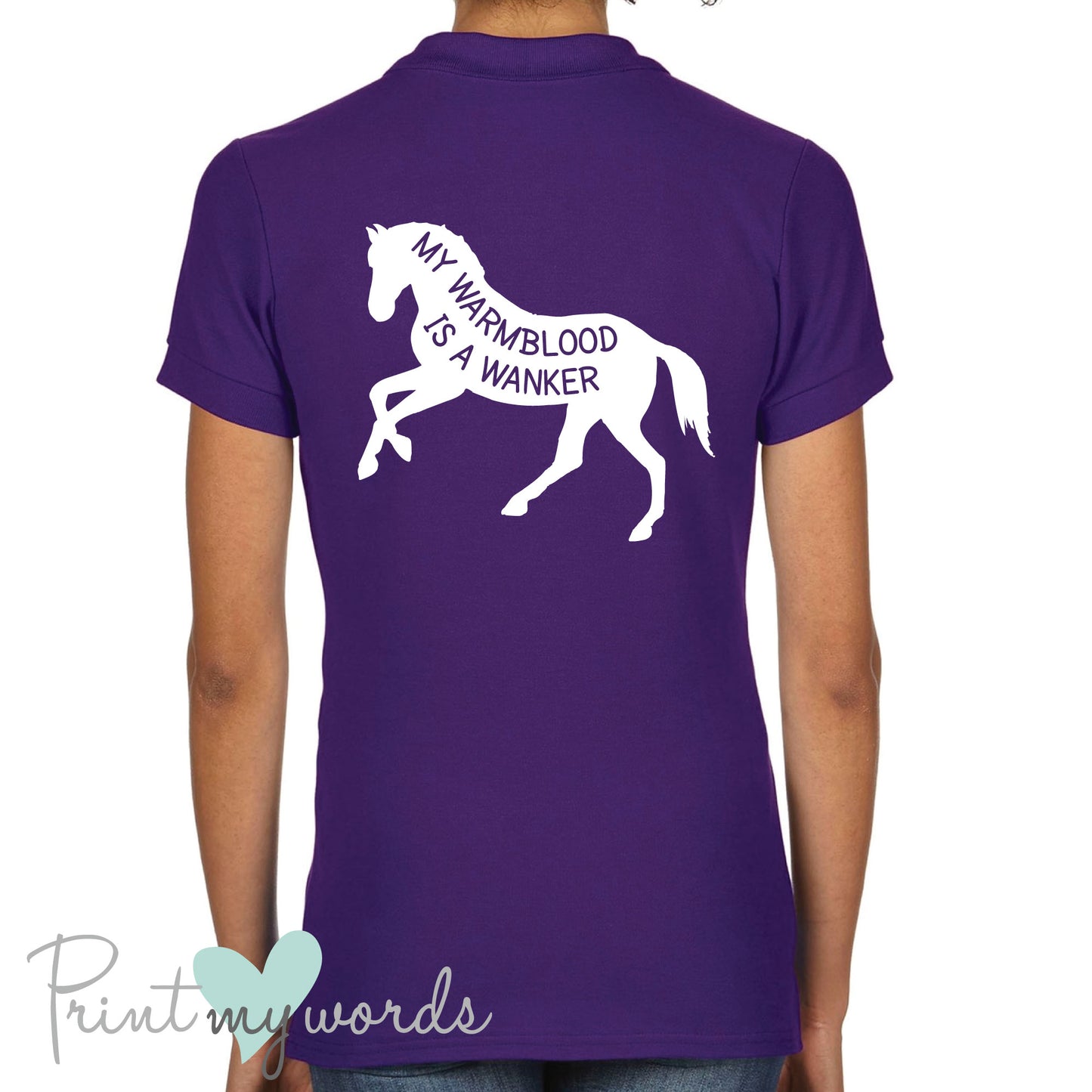 My Warmblood is a Wanker Funny Equestrian Polo Shirt