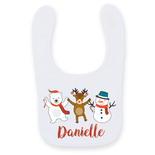 Baby's Personalised Christmas Characters Bib