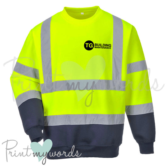 Personalised Hi Vis Workwear Two Tone Sweatshirt